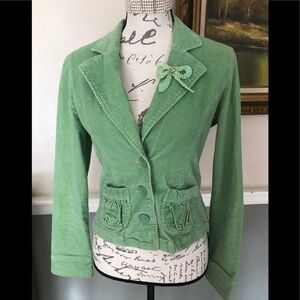 Vintage 1995 Tulle Green Corduroy Dress Jacket